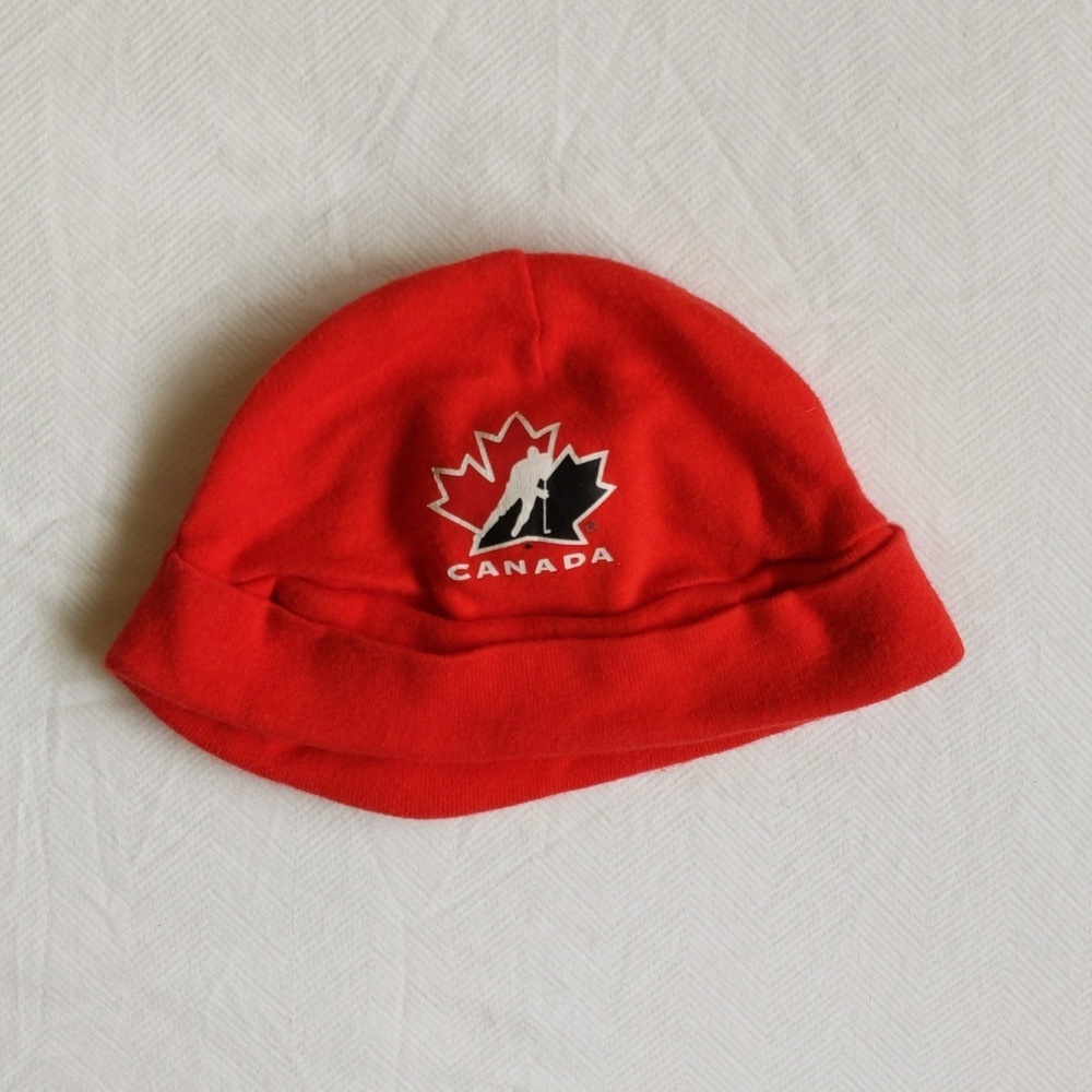 hockey canada red baby hat 6 months